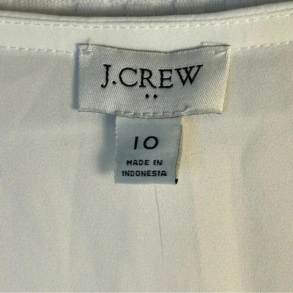 J. Crew LOT OF TWO Sz 10 Sheer V-Neck Tops Popover White & Blue Floral TINY FLAW - Picture 4 of 16